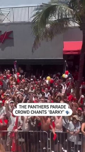 Florida Crowd Chants "Barky" During Stanley Cup Parade