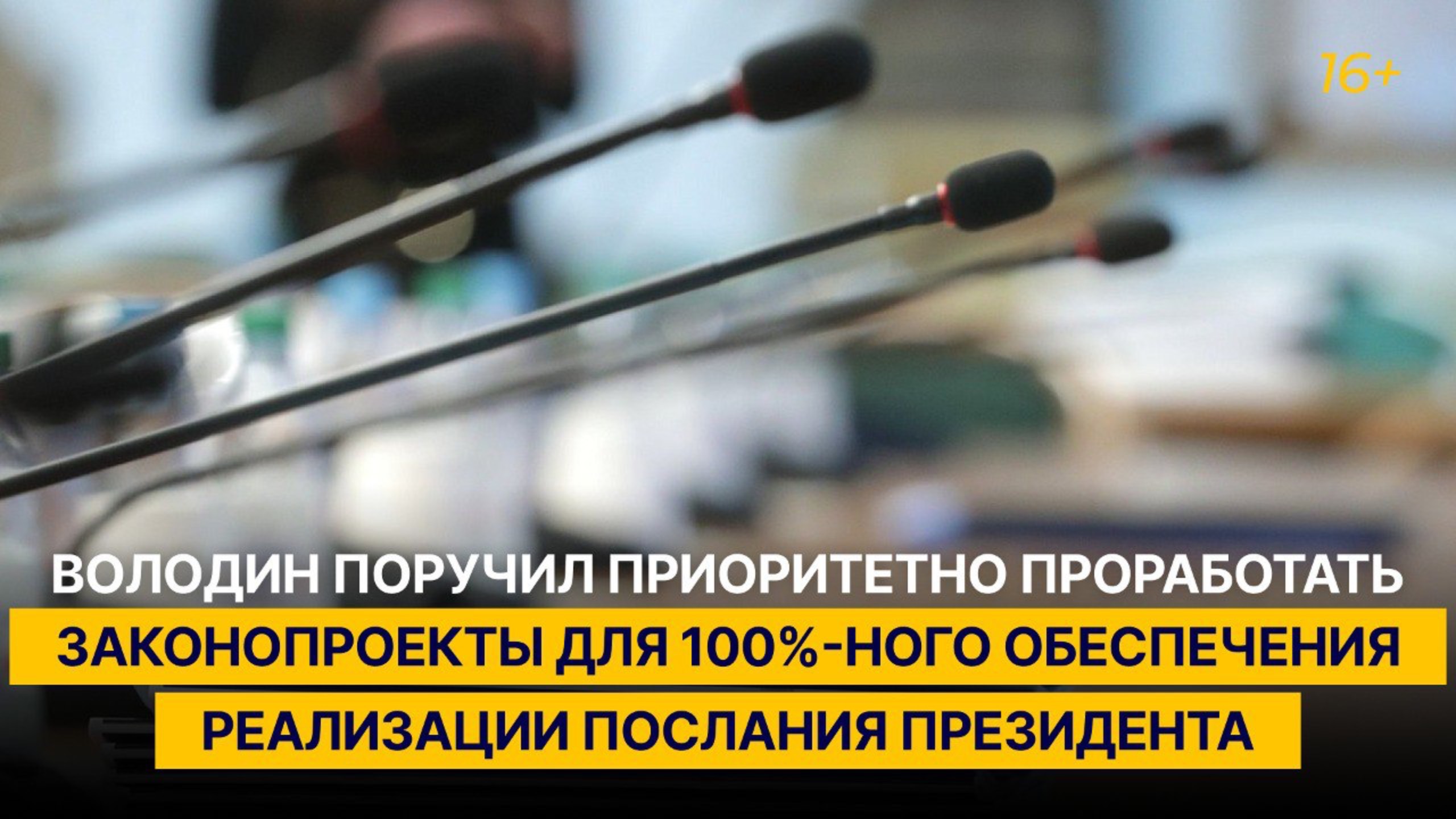 Володин поручил проработать проекты для 100%-ного обеспечения реализации Послания Президента