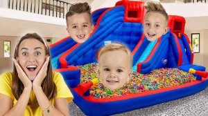 Влад и Ники. Крис превращает Дом в батутный парк | Дети развивают творческие воображения!