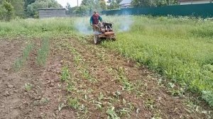 самодельный мотоблок с активными фрезами и измененным передаточным числом редуктора