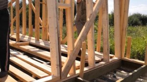 Каркасная баня. День 8-9. Стены готовы.