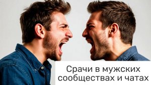 Срачи в мужских сообществах и чатах.