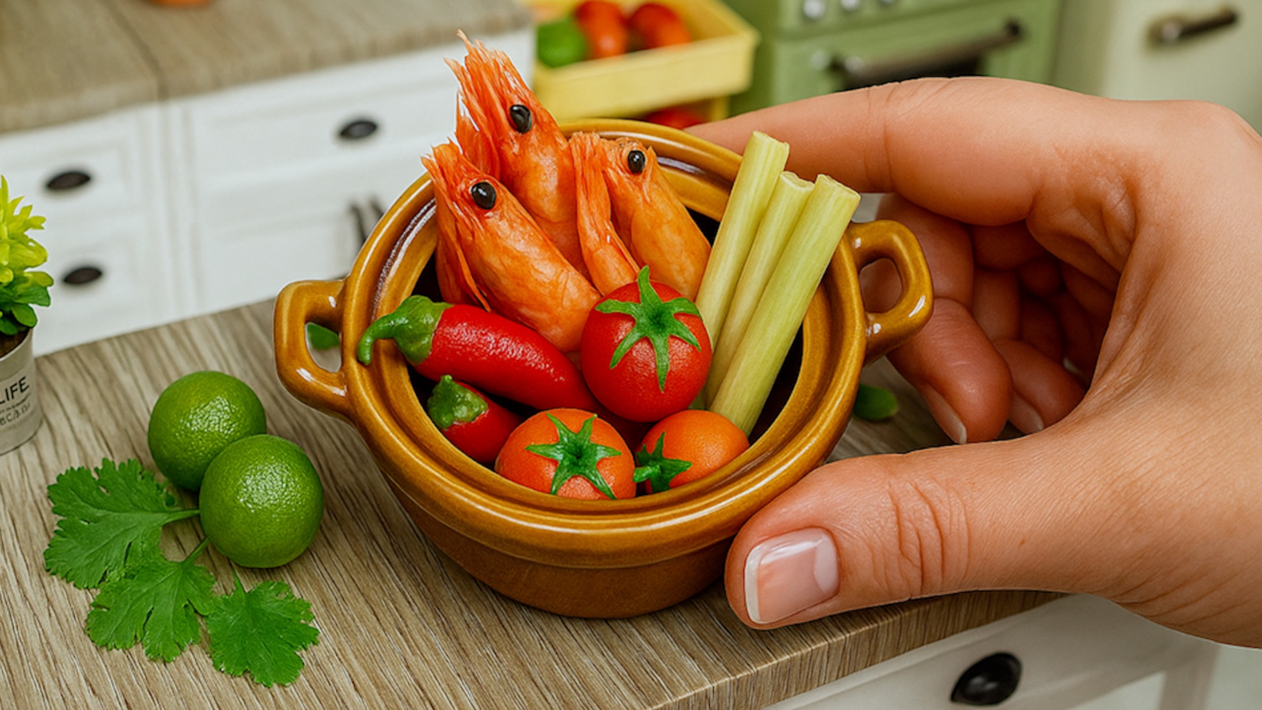 Суп Том Ям в Миниатюре 🤩🍲 Как Приготовить Мини Суп 👩🏼🍳 Мини Кухня 🤗