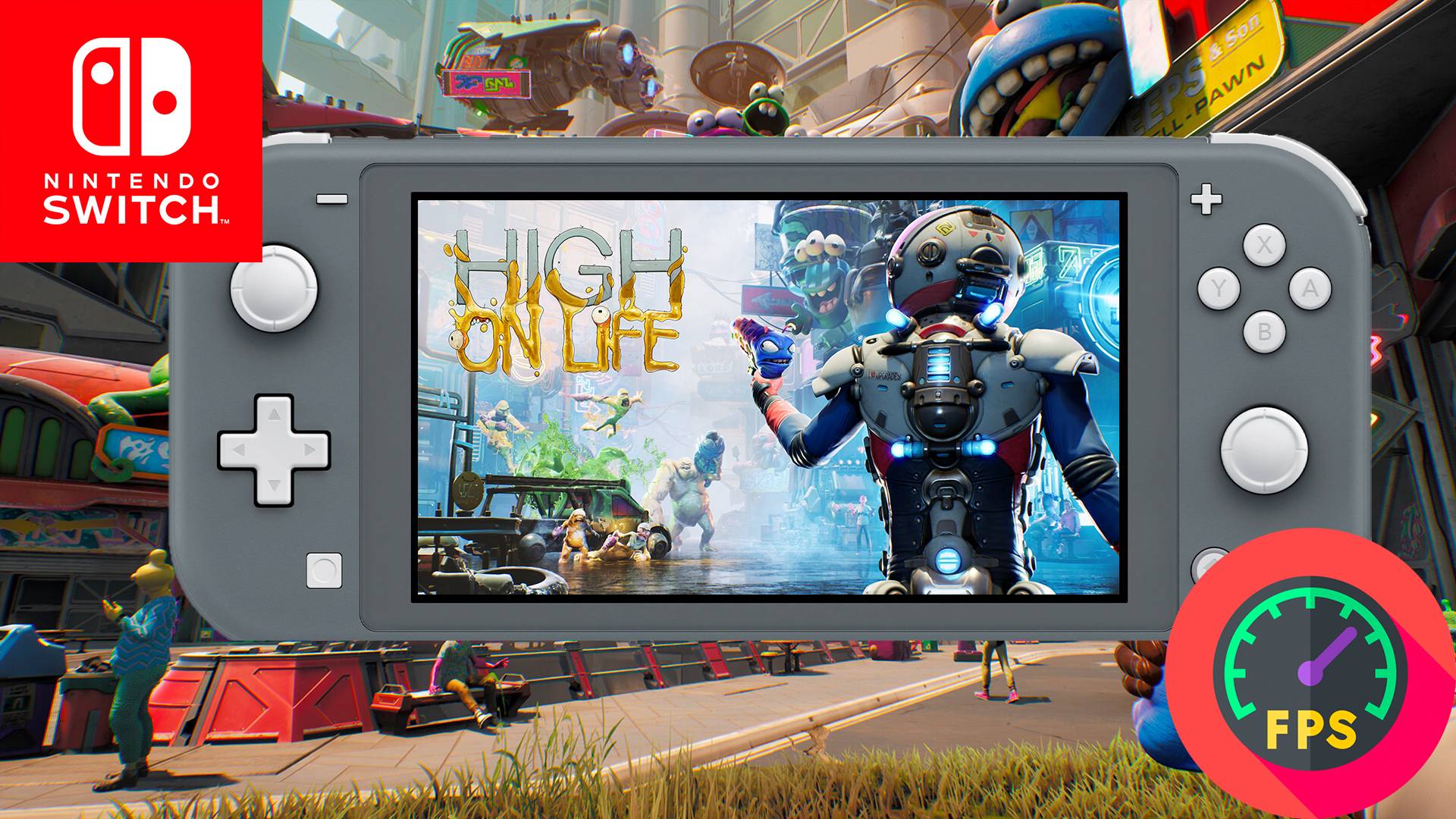 High On Life Nintendo Switch Lite Gameplay - FPS Monitor