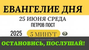 25 июня среда Евангелие дня 2025 с толкованием #евангелие