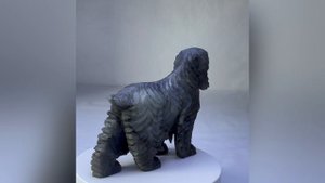 Резьба по камню. Собака из лабрадора