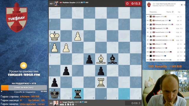 ТИТУЛЬНЫЙ_ВТОРНИК!_Играет_МАГНУС_КАРЛСЕН_и_СЕРГЕЙ_ЖИГАЛКО!_Шахматы