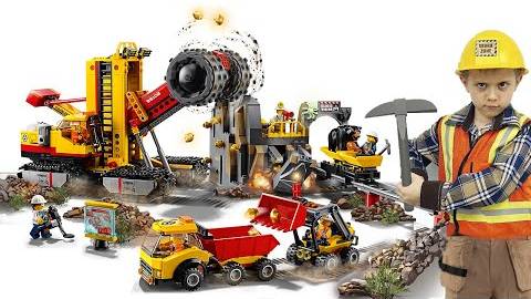 ЛЕГО ШАХТЁРЫ и рабочие машины для детей - Даник и папа играют в LEGO ИСТОРИИ