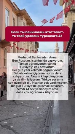 Если вы легко понимаете текст на этом видео, поздравляем, ваш турецкий на уровне А1.