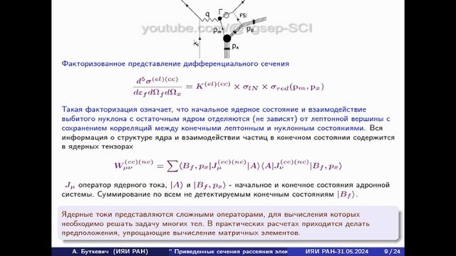 Сечения рассеяния электронов и нейтрино на ядрах