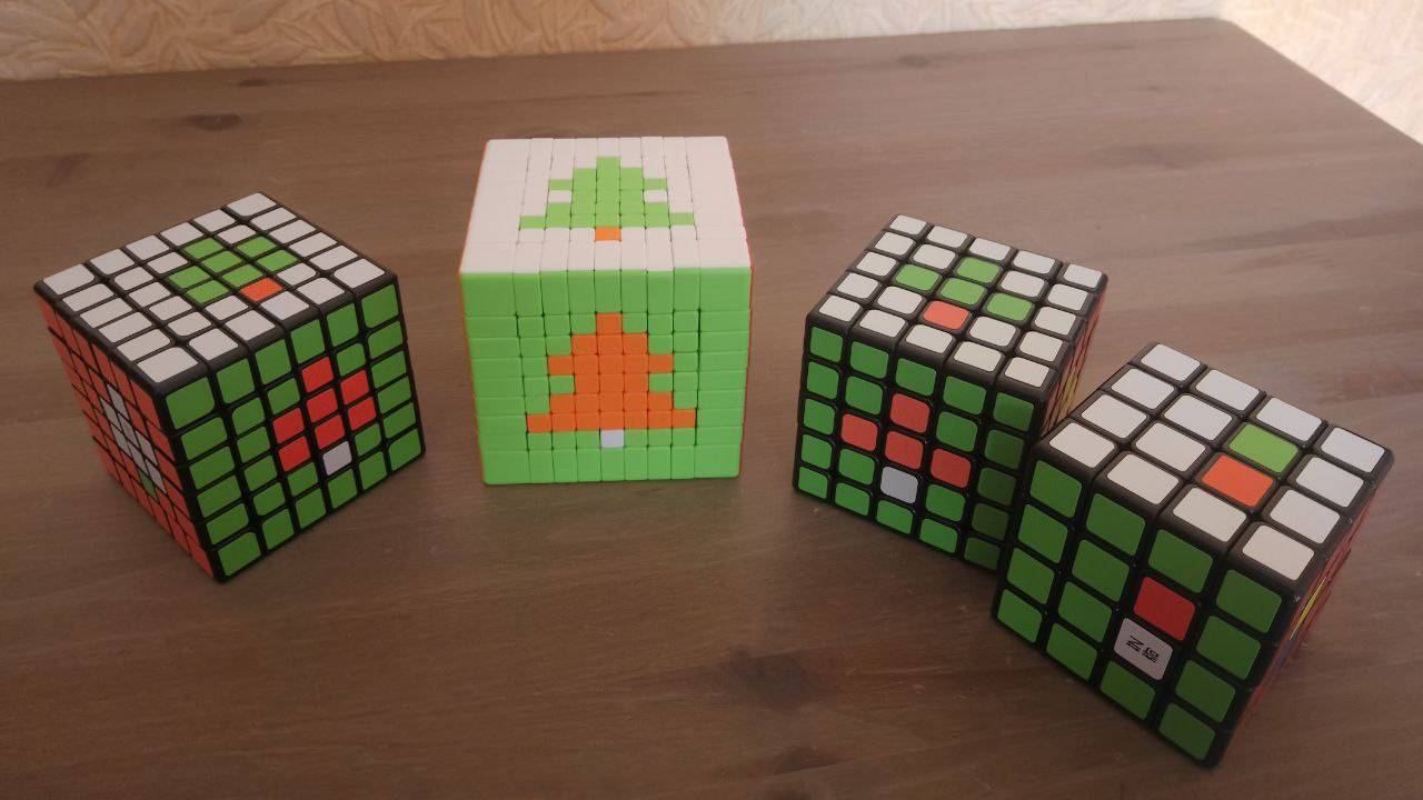 рисунки на кубиках рубика ч.3