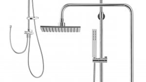 Распаковка семейного душа с нижним подключением и верхним душем 218х218 мм Swedbe Calypso 5067