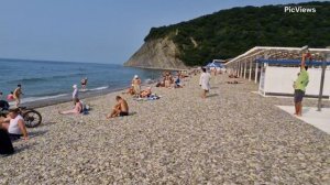 Геленджик Архипо-Осиповка Чёрное море сегодня 25 июня 2025. Обстановка на Центральном пляже, погода