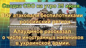Сводка СВО на утро 25 июня. Удар по стадиону