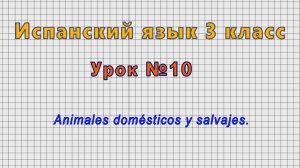 Испанский язык 3 класс (Урок№10 - Animales domesticos y salvajes.)
