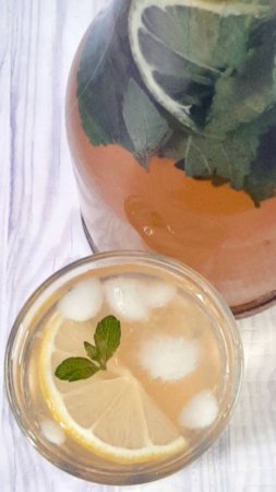 Lemon ice tea. Домашний лимонад из зелёного чая. Дюжина рецептов домашних лимонадов (8).