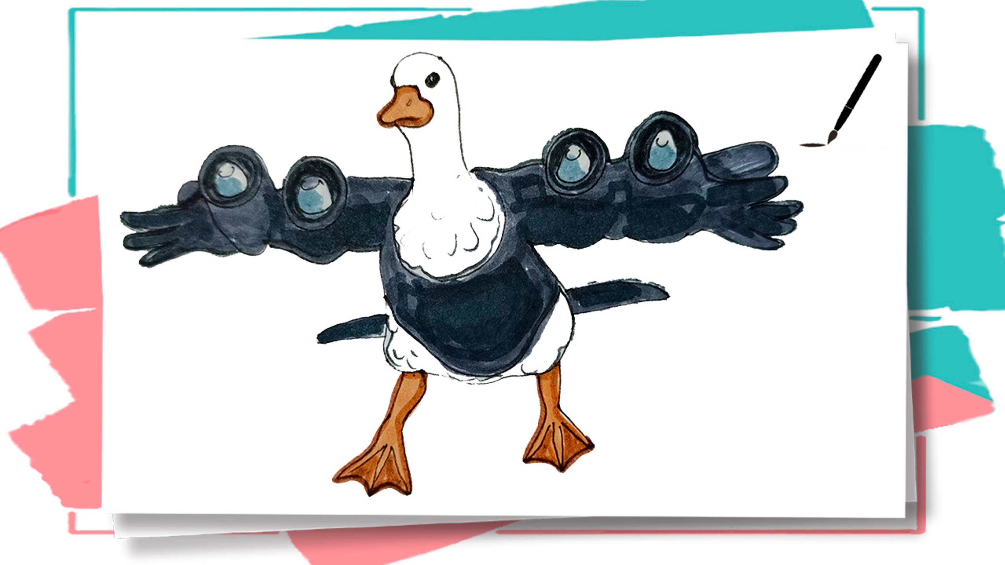 Рисуем Бомбомбини Гусини / How to draw Bombombini Gusini Eazy Step by step