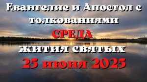 Евангелие дня 25 ИЮНЯ 2025 с толкованием.  Апостол дня.  Жития Святых.