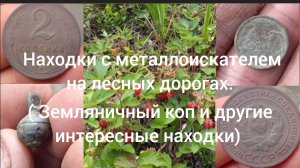 Находки с металлоискателем на лесных дорогах. ( земляничный коп и другие находки)