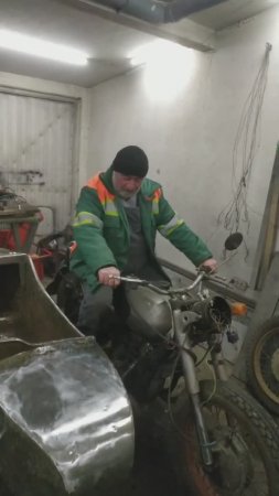 Примерка люльки к мотоциклу Днепр