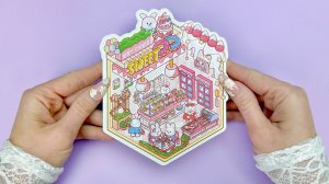 АСМР Наклейки 🐰 Булочная зайчиков с Тортами, Пончиками и Ягодами 🍓 Kawaii Roombox