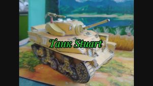 Танк Stuart из бумаги своими руками.