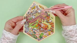 Оливковый домик для собачек, панд, хомячков и котиков 🐶🐼🐹🐱 | Милый ASMR со стикерами 🌿📚💤