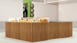 Островной стенд ЭкоНива в гипермаркете Глобус