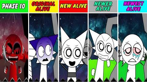 Incredibox Sprunki: Phase 10 Original Alive против Phase 10 New Alive против Newer Alive против Newe