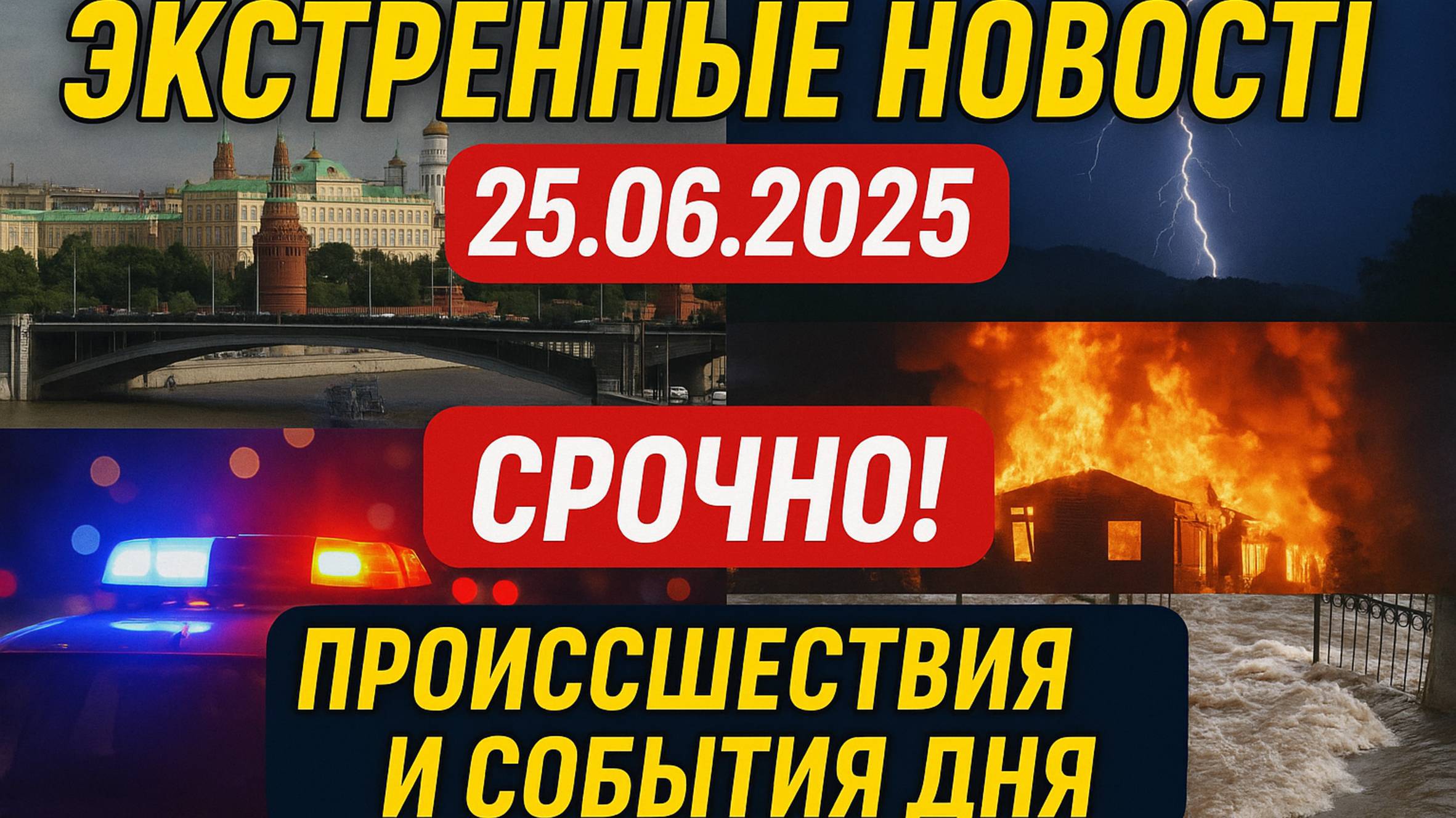 Новости Сегодня 25.06.2025 - Россия, Москва, Экстренный вызов новый выпуск, Катаклизмы,  Дня