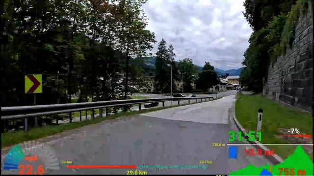 Видео для велотренажёра - Indoor Cycling Workout Kitzbühl Austria Alps mph Display 4K Video