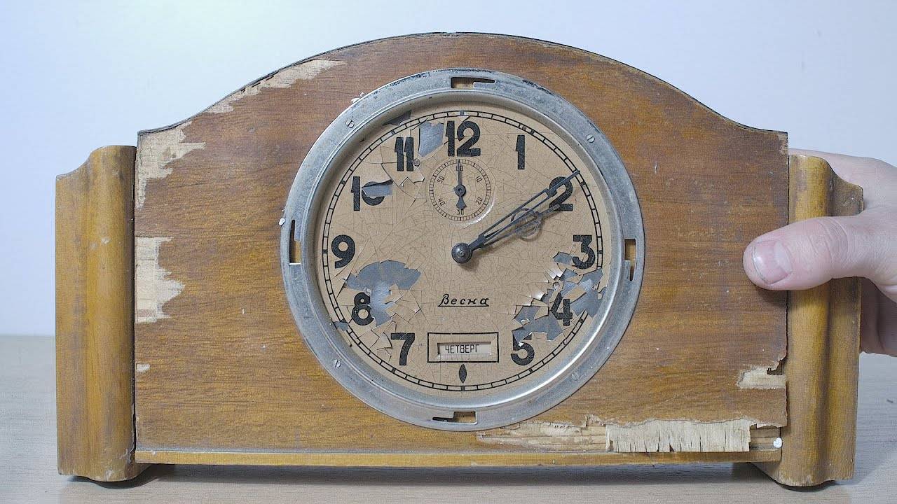 Полная реставрация антикварных деревянных часов, 1952.