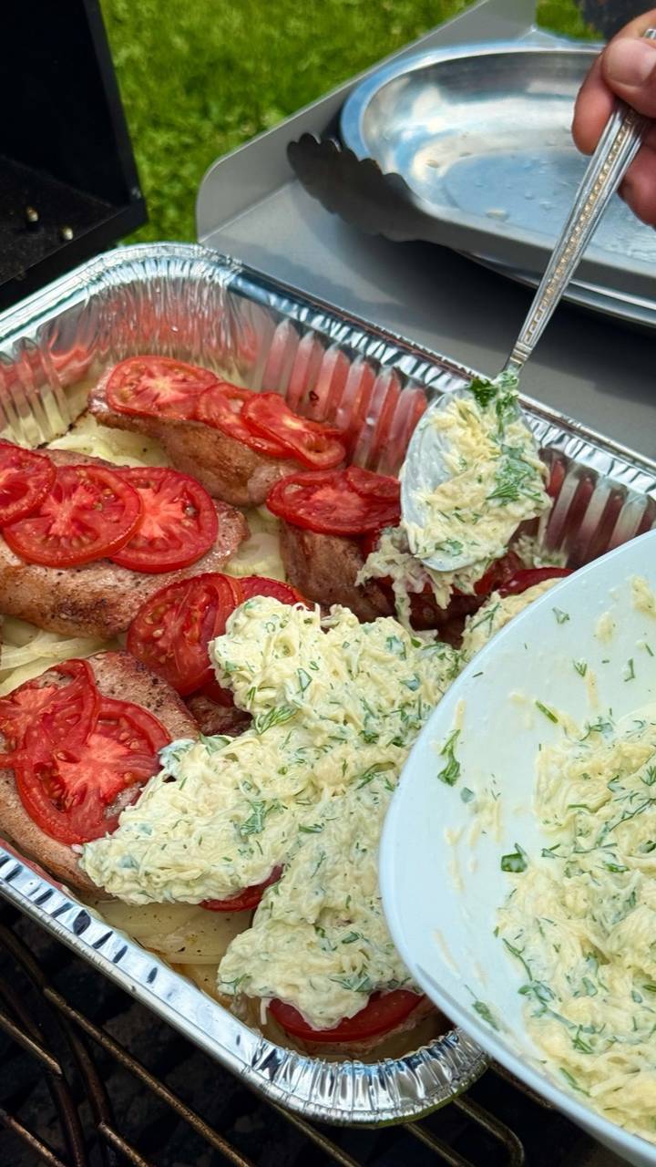 Мясо по-французски на углях