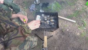 Часть 3.  Поход с детьми. Готовим  речных МИДИЙ, готовим картошку на шампурах, . ВЫЖИВАНИЕ.