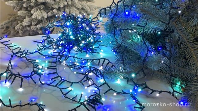 Светодиодная гирлянда Lumineo Snake МОРСКАЯ ВОЛНА, 1500 голубых/белых/зелёных LED-огней, 495268