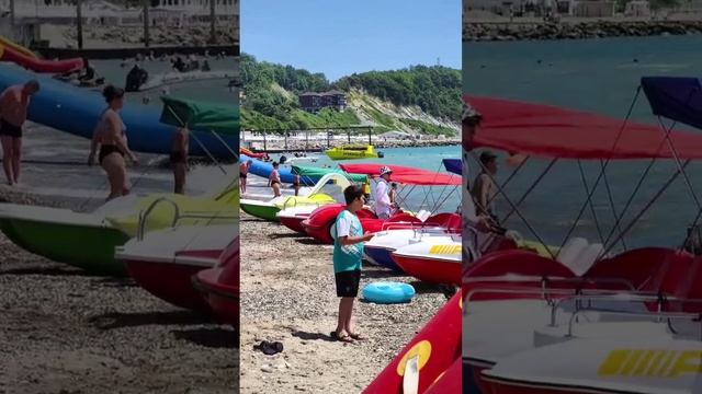 Летний сезон. Пляж. Лермонтово 26 июня
