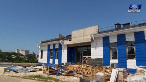 В новом здании, строящемся для аварийно-спасательного отряда, ведутся отделочные работы