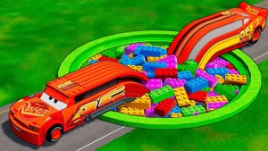 ТРАНСФОРМИРУЙ LEGO ПРОТИВ машинок Тачки McQueen - игра BeamNG.drive