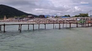 Геленджик Архипо-Осиповка Чёрное море сегодня 26 июня 2025. Обстановка на Центральном пляже, погода