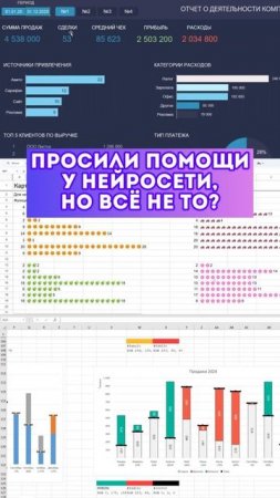 Не получается делать красивые дашборды и диаграммы? Научим!😎 #excel #эксель #dashboard #shorts