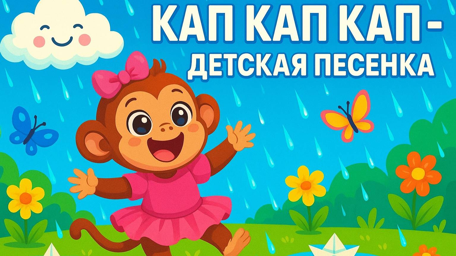 ☔ Детская песенка про ДОЖДИК | Летние песни для детей | Развивающий мультфильм для малышей