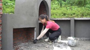 Building The Large-Sized Wood Stove With Chimney, Kitchen Floor Tiles . Ly Phuc Vy