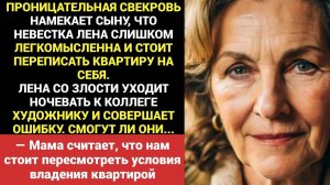 Измена жены. Свекровь убеждает сына лишить ветренную невестку прав на квартиру. Та сбегает ночевать