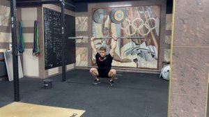 Удержание штанги над головой толчковым хватом в седе+на груди|OH jerk grip hold from bottom+Fr rack