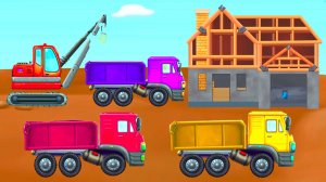 Мультики для малышей. Машинки строят дом 2 серия