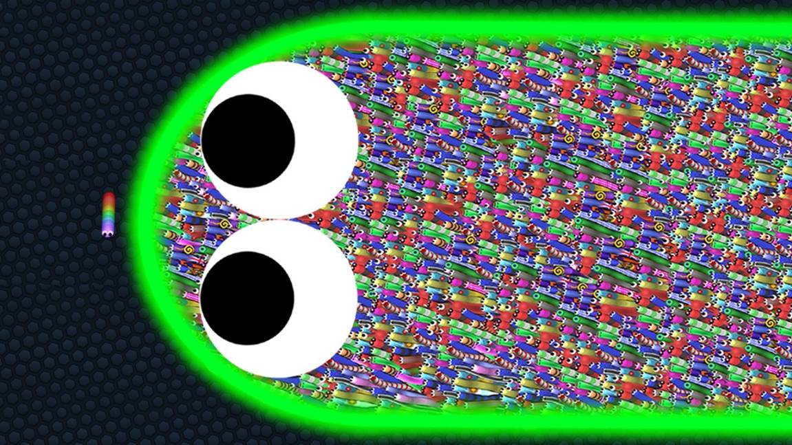 Змейка  Более 1 000 000 очков Эпический игровой процесс Slither.io