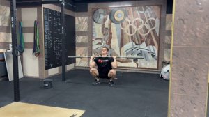 Жим штанги толчковым хватом с груди в седе|Shoulders Press in bottom clean position