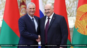 Александр Лукашенко c Президентом Кубы Мигелем Диас-Канелем Бермудесом, Минск, 25 июня 2025 года