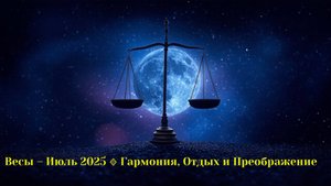 Весы – Июль 2025 🔹 Гармония, Отдых и Преображение