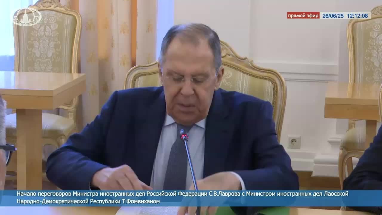 🔴 #ПрямойЭфир: Начало переговоров С.В.Лаврова с Министром иностранных дел Лаоса Т.Фомвиханом